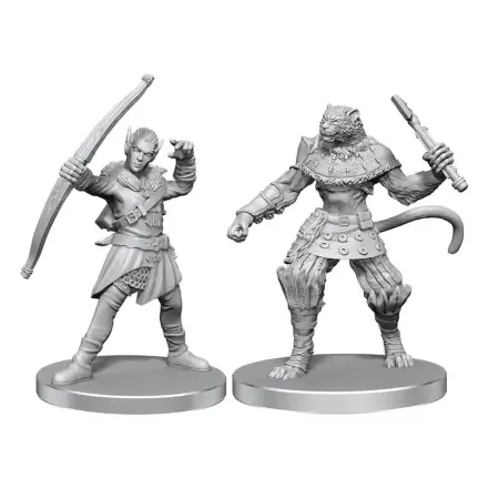 Pathfinder Deep Cuts Unpainted Miniatures Elf Hunter & Catfolk Bandit – Nenabarvené Miniatury fotografii produktu