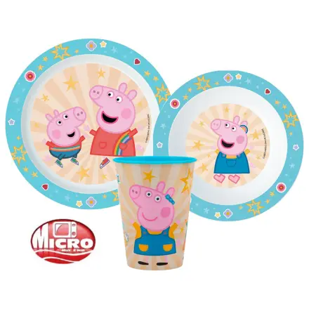 Peppa Pig Kindness jídelní set, Micro Plastic set, s 260 ml šálkem fotografii produktu