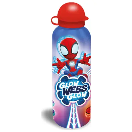 Spider-Man Glow Web hliníková láhev na pití s klenutým uzávěrem 500 ml fotografii produktu