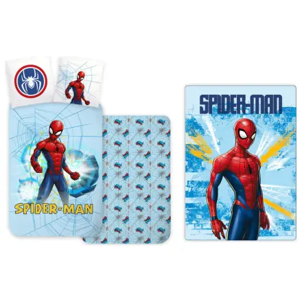 Spider-Man Světle Modrá Dětská, Předškolní sada povlečení na peřinu a fleecové deky fotografii produktu