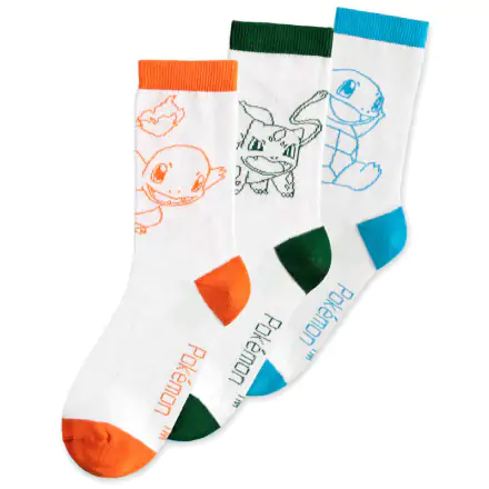 Pokemon balení 3 páry ponožek Charmander, Bulbasaur, Squirtle 43/46 fotografii produktu