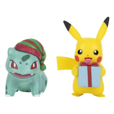 Pokémon Battle Figure Pack Mini Figurka 2-Pack Holiday Edition: Pikachu & Bulbasaur 5 cm fotografii produktu