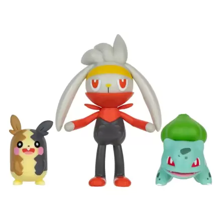 Pokémon figurky do bitvy, sada 3 kusů Morpeko (Full-Belly Mode), Bulbasaur #1, Raboot 5 cm fotografii produktu