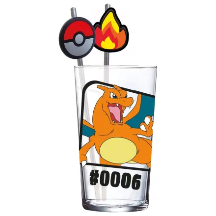 Pokémon skleněný Tumbler s brčky Charizard 480 ml fotografii produktu