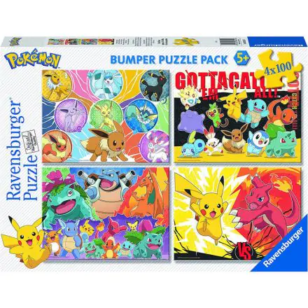Pokemon puzzle 4x100 dílků fotografii produktu