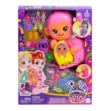 Polly Pocket Mama monkey and baby bag hrací set fotografii produktu