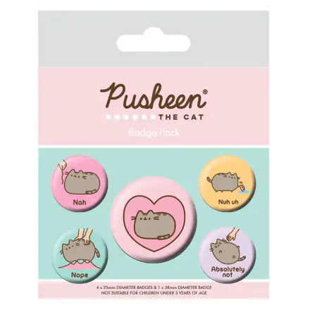 Pusheen Pin-Back Buttons 5-Pack Pusheen Nah - Sada odznaků fotografii produktu
