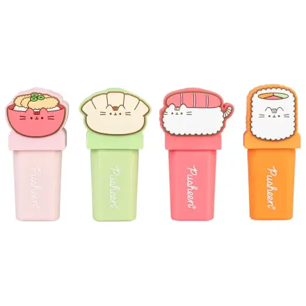 Pusheen Sushi Roll sada 4 zvýrazňovačů s ozdobným víčkem fotografii produktu