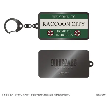 Resident Evil Requiem Kovová Klíčenka Raccoon City Welcome Sign fotografii produktu