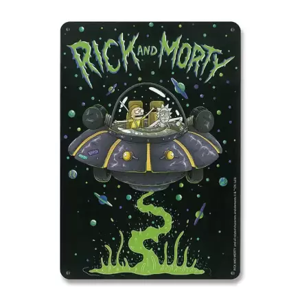 Rick & Morty plechová cedule Spaceship 15 x 21 cm termékfotója