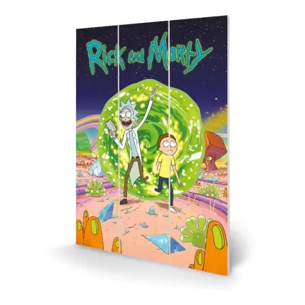 Dřevěný obraz na zeď Rick and Morty Portal 20 x 30 cm fotografii produktu