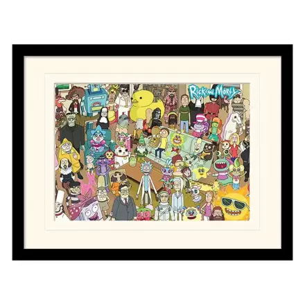 Rick and Morty Sběratelský tisk Zarámovaný plakát Total Rickall (bílé pozadí) fotografii produktu