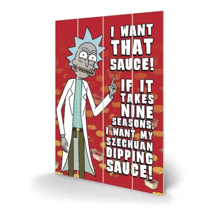 Rick and Morty Dřevěné nástěnné umění Szechuan Sauce 40 x 59 cm fotografii produktu