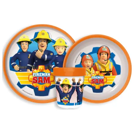 Fireman Sam Záchranná Mise Protiskluzová Jídelní Sada, Mikro Plastová Sada fotografii produktu
