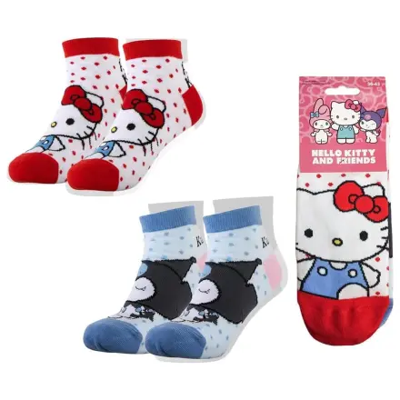 Sanrio Ponožky 2-balení Hello Kitty krátké 36-43 fotografii produktu