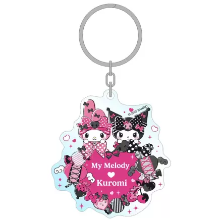 Sanrio Pink Black Party Series Akrylová klíčenka My Melody & Kuromi 7 cm fotografii produktu