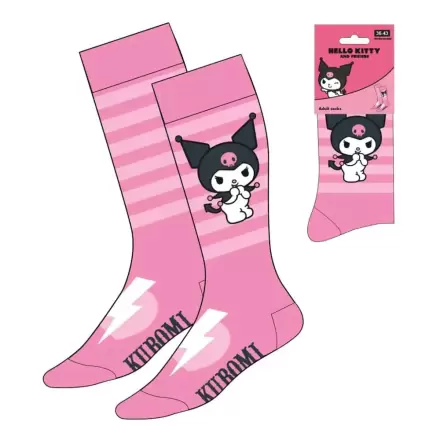 Ponožky Sanrio Kuromi Růžové Proužky 36-43 fotografii produktu