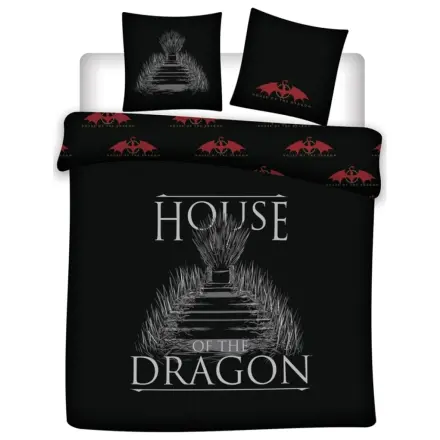 House of the Dragon Černý mikrovláknový povlak na dvojitou peřinu fotografii produktu