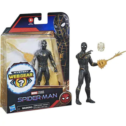 Spider-Man Pókember Black and Gold Suit Spider-Man Mystery Web Gear akční figurka 13 cm termékfotója