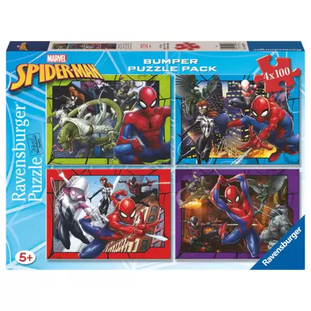 Marvel Spiderman puzzle 4x100 dílků fotografii produktu