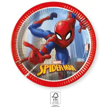 Spider-Man Crime Fighter, papírové talíře Spider-Man 8 ks 20 cm FSC fotografii produktu