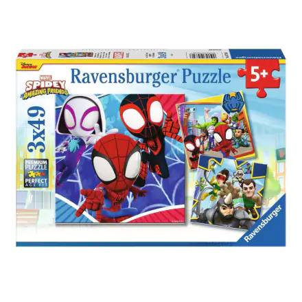 Spidey and His Amazing Friends dětské puzzle (3 x 49 dílků) fotografii produktu