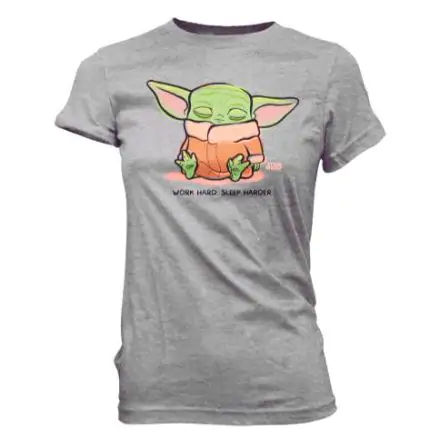 Star Wars Mandalorian Cute Yoda The Child Sleeping Grey dámské tričko fotografii produktu