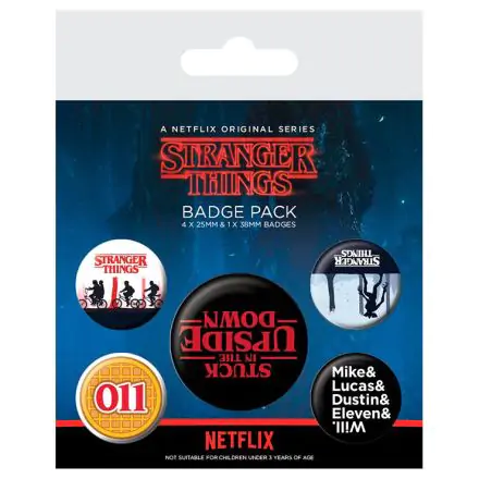 Stranger Things Odznaky s piny 5-pack Upside Down termékfotója