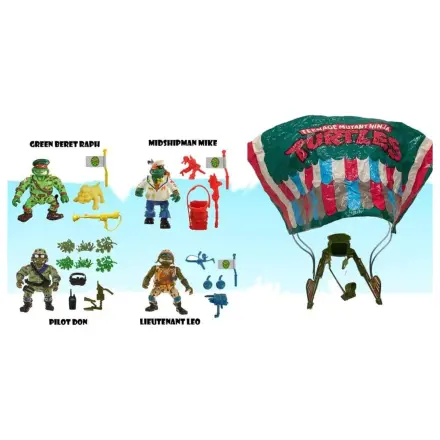 Teenage Mutant Ninja Turtles Klasické akční figurky, 4 balení, Sewer Heroes s padákem fotografii produktu