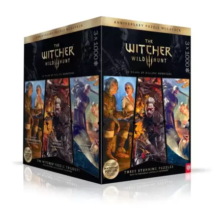 The Witcher 3 Puzzle Triology Wild Hunt 10 Years of Killing Monsters (3 x 1000 kusů) fotografii produktu