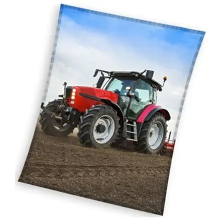 Tractor červená fleecová deka 130x160cm fotografii produktu