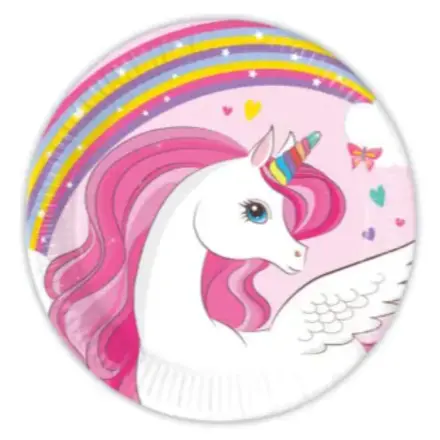 Unicorn Rainbow Colors, talíře Unicorn papírové 8 ks 20 cm FSC fotografii produktu
