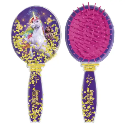 Unicorn Academy Star třpytivý kartáč na vlasy, hřeben 18 cm fotografii produktu