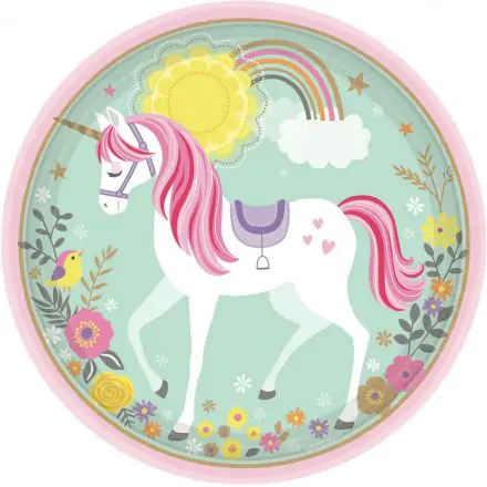 Unicorn papírové talíře 8 kusů 22.9 cm fotografii produktu