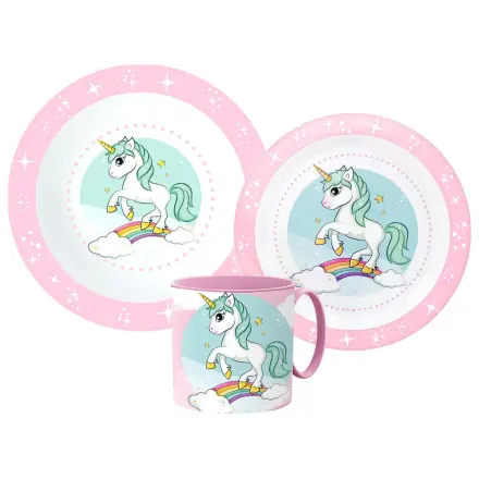 Unicorn Range jídelní sada, mikroplastová sada s hrnkem fotografii produktu