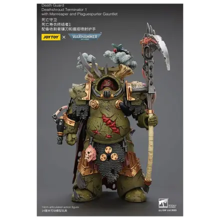 Warhammer 40k akční figurka 1/18 Death Guard Deathshroud Terminator 1 s Manreaperem a Plaguespurter Gauntletem 14 cm fotografii produktu