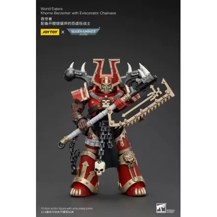 Warhammer 40k akční figurka 1/18 World Eaters Khorne Berzerker s Eviscerator Chainaxe 13 cm termékfotója