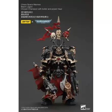 Warhammer 40k akční figurka Chaos Space Marines Black Legion Chosen Champion s bolterem a silovým palcátem 20 cm termékfotója