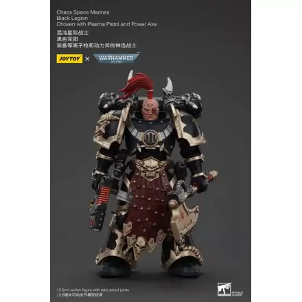 Akční figurka Warhammer 40k Chaos Space Marines Black Legion Chosen s plazmovou pistolí a silovou sekerou 20 cm termékfotója