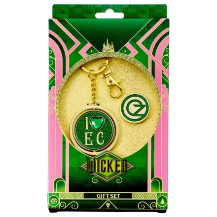 Wicked I love Emerald City Oz Logo klíčenka a odznáček jako dárková sada fotografii produktu