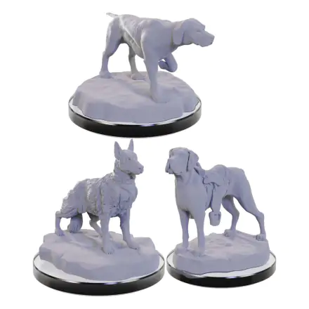WizKids Deep Cuts Miniatures Nebarvené miniatury Balení 3 kusů Psí společníci fotografii produktu